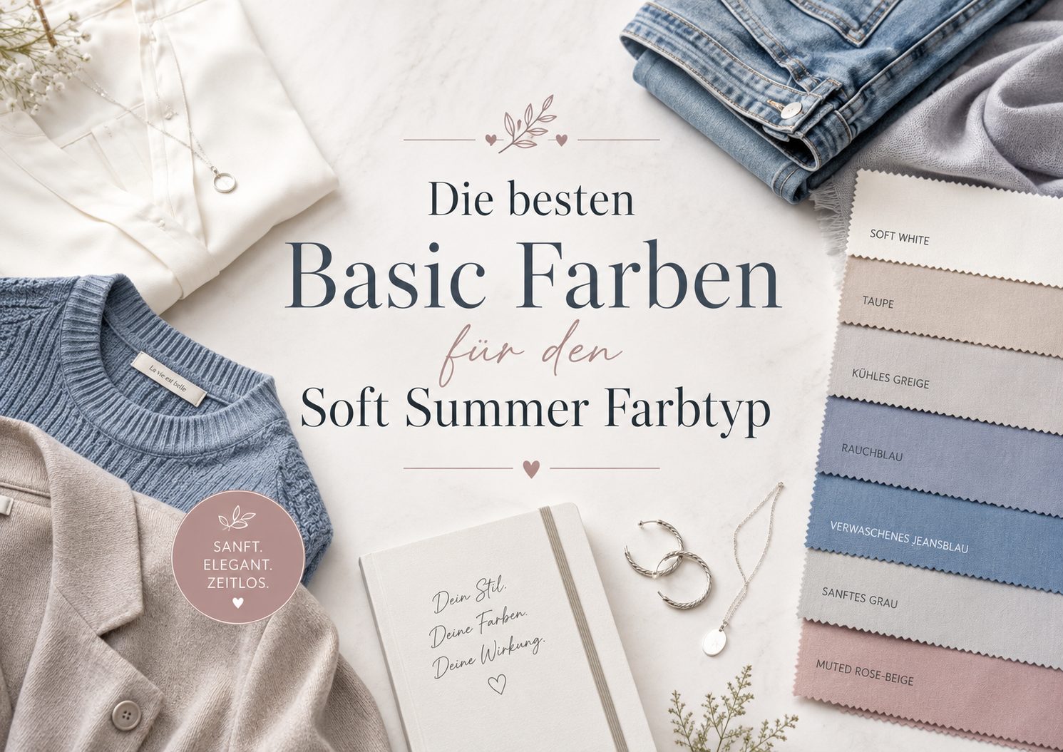 Die besten Basic Farben für den Soft Summer Farbtyp