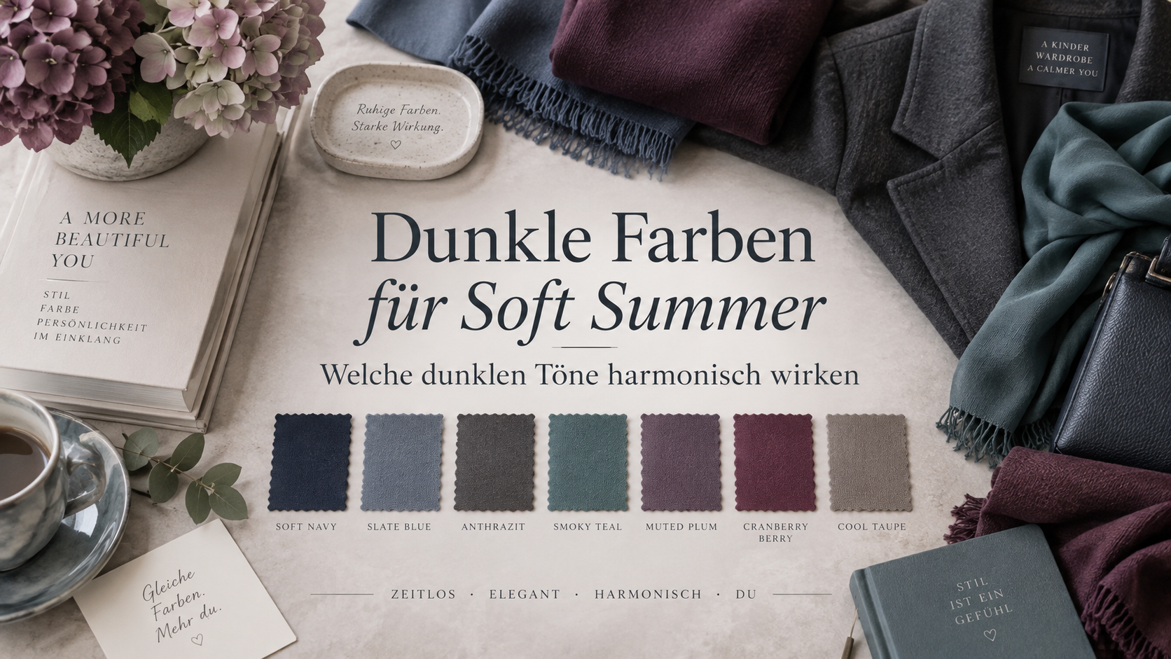 Dunkle Farben für Soft Summer: Welche Töne wirklich funktionieren